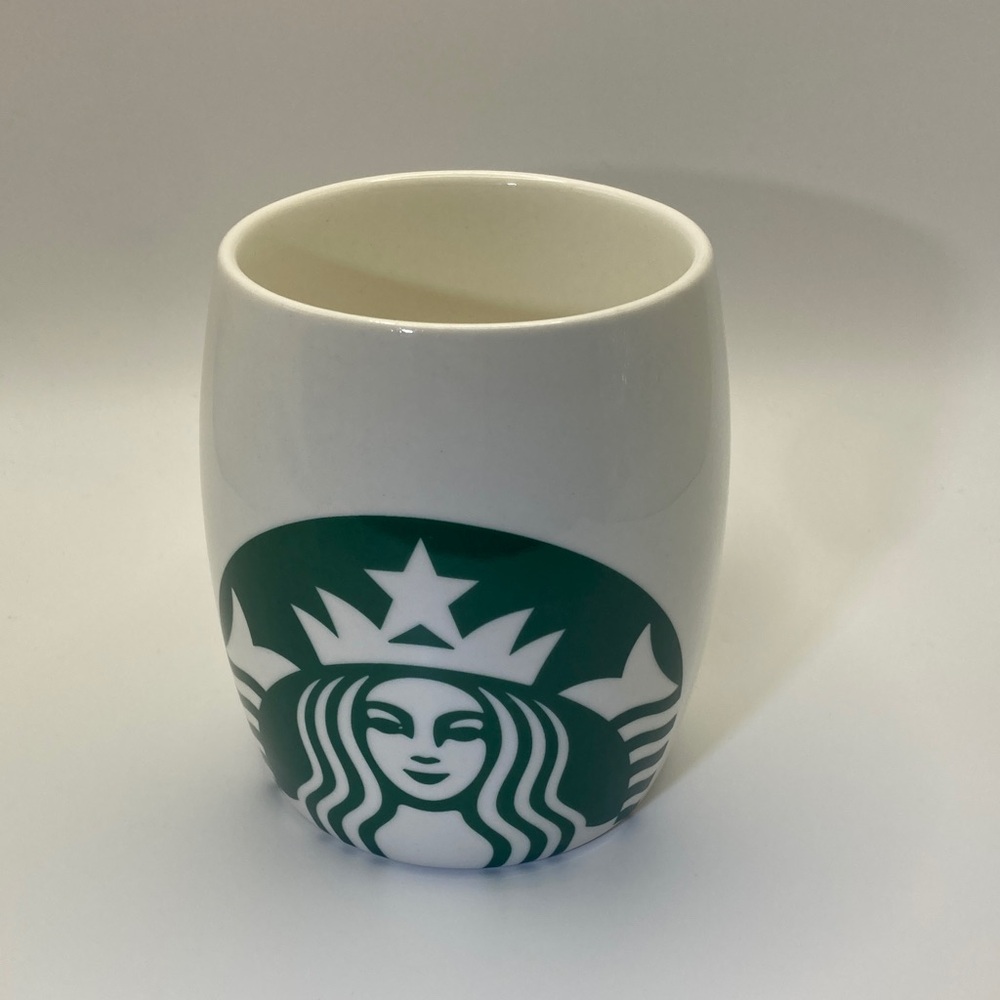 Starbucks 2010 White Barrel Green Siren Coffee Mug Mermaid Logo Ceramic …